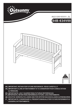 Outsunny 84B-634V00GY 56" Outdoor Wood Bench Mode d'emploi