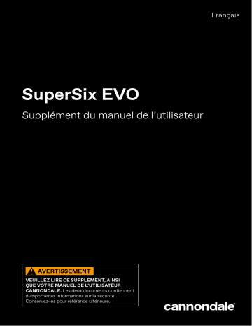 Cannondale SuperSix EVO 2023 Manuel du propriétaire | Fixfr