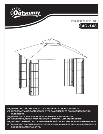 Outsunny 84C-148 10' x 10' Patio Gazebo Mode d'emploi | Fixfr