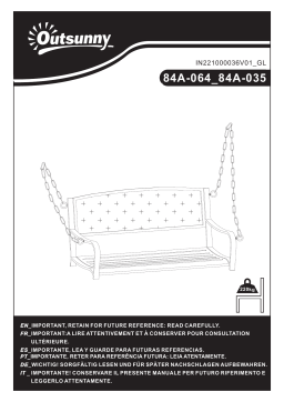 Outsunny 84A-035 2 Person Front Hanging Porch Swing Bench Mode d'emploi