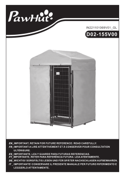 PawHut D02-155V00GY 4' x 4' Dog Kennel Outdoor Mode d'emploi