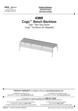 Safco 4369 CoGo™ Steel Outdoor/Indoor Bench Manuel utilisateur