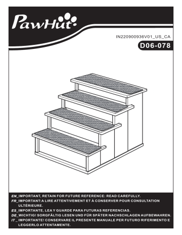 PawHut D06-078GY Pet Stairs Mode d'emploi | Fixfr