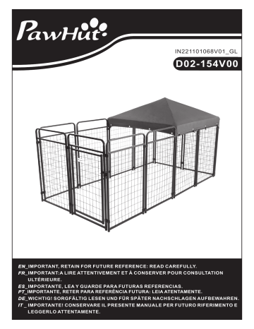 PawHut D02-154V00BK 9.3' x 4.6' Dog Kennel Outdoor Mode d'emploi | Fixfr