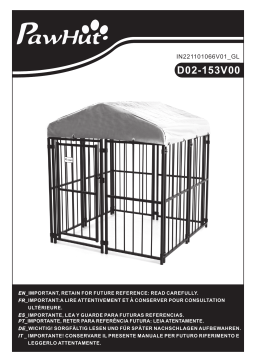 PawHut D02-153V00BK 4' x 4' Covered Dog Playpen Mode d'emploi