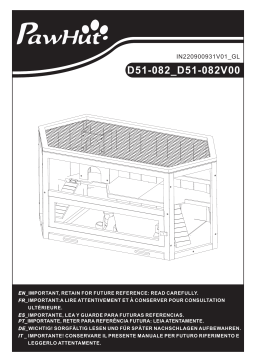 PawHut D51-082V00ND Wooden Large Hamster Cage Small Animal Exercise Play House 3 Tier Mode d'emploi