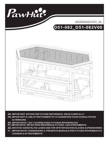 PawHut D51-082V00ND Wooden Large Hamster Cage Small Animal Exercise Play House 3 Tier Mode d'emploi | Fixfr