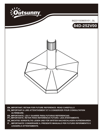 Outsunny 84D-252V00CG 48lbs Patio Umbrella Base Mode d'emploi | Fixfr