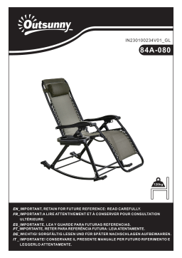 Outsunny 84A-080CW Zero Gravity Reclining Rocking Chair Mode d'emploi