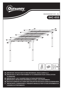 Outsunny 84C-055BN 10' x 13' Outdoor Retractable Pergola Canopy Mode d'emploi