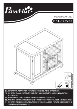 PawHut D51-325V00BK Indoor Rabbit Hutch Furniture Mode d'emploi