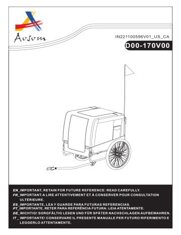 D00-170V00RD | Aosom D00-170V00GN Dog Bike Trailer Mode d'emploi | Fixfr