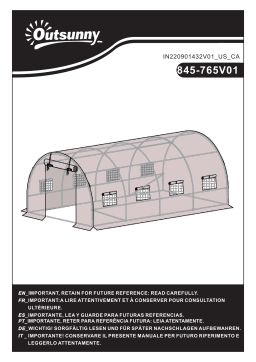 Outsunny 845-765V01GN 13' x 10' x 6.5' Walk-in Tunnel Greenhouse Mode d'emploi