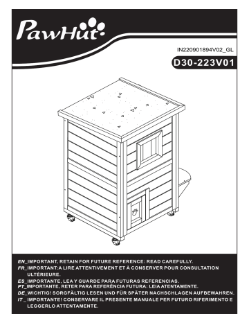 PawHut D30-223V01 Wooden 2-Floor Cat House Mode d'emploi | Fixfr