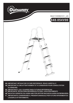 Outsunny 848-054V00GY 70" Above Ground Swimming Pool Ladder Mode d'emploi