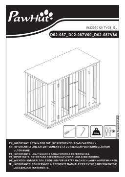 PawHut D02-087V80 Large Furniture Style Dog Crate Mode d'emploi