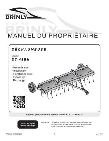 Brinly DT-480BH 48” Tow-Behind Dethatcher Manuel du propriétaire | Fixfr