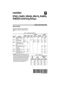 resideo RA89A1074 RA89 Switching Relay Installation manuel