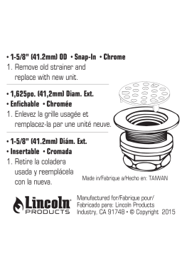 Lincoln Products 112902 1-5/8 in. 3 Prong Tub Strainer in Polished Chrome Contractor 10-Pack Installation manuel