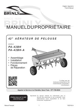 Brinly PA-42BH 42″ Plug Aerator Manuel du propriétaire