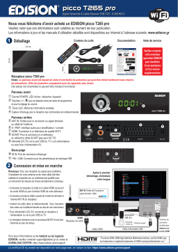 Edision Picco T265 Pro Récepteur Terrestre TNT & Câble DVBT2/C H265 HEVC FTA Haute définition PVR Manuel utilisateur