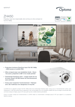 Optoma ZH450 Eco-friendly ultra-compact high brightness Full HD laser projector Manuel du propriétaire