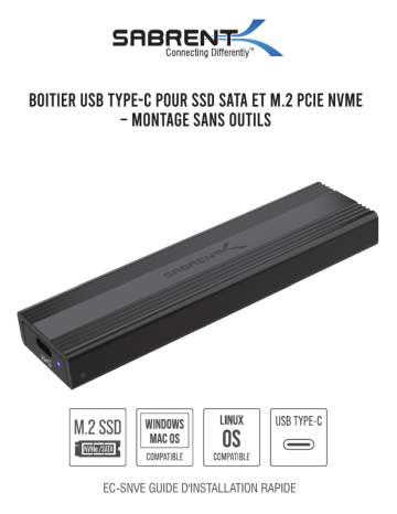 Sabrent USB-C Boîtier NVMe SSD M.2 Manuel utilisateur | Fixfr
