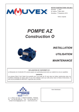 Mouvex 1003-A00 Pompe AZ O Manuel utilisateur