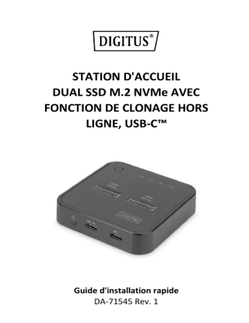 Digitus DA-71545 Dual M.2 NVMe SSD Docking Station Guide de démarrage rapide | Fixfr