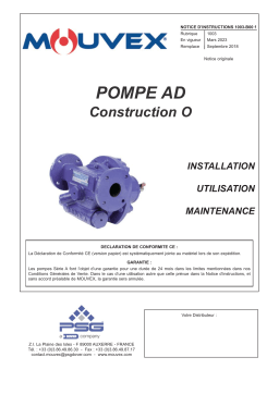 Mouvex 1003-B00 Pompe AD O Manuel utilisateur