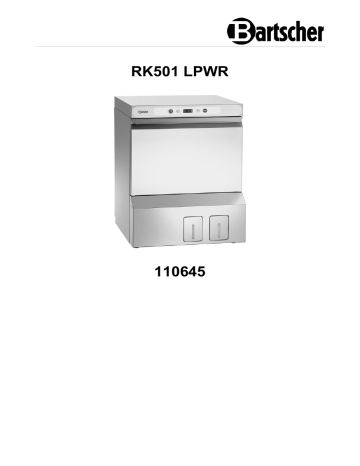 Bartscher 110645 Dishwasher US K500 LPWR K Mode d'emploi | Fixfr