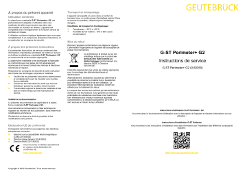 Geutebruck G-ST Perimeter+ G2 Matériel spécial Manuel utilisateur | Fixfr