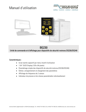 Motrona BG230 Manuel du propriétaire | Fixfr