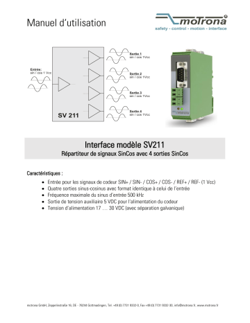 Motrona SV211 Manuel du propriétaire | Fixfr