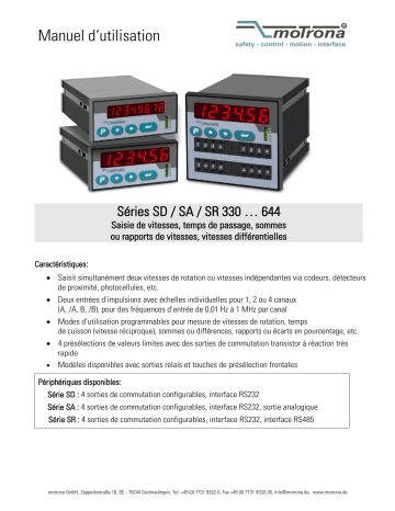 SD642 | SA644 | SA642 | SA340 | SD340 | SA640 | SD640 | Motrona SD644 Manuel du propriétaire | Fixfr