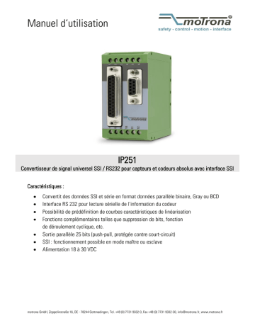 Motrona IP251 Manuel du propriétaire | Fixfr