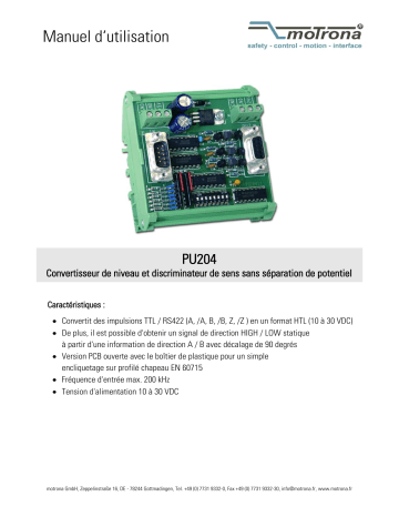 Motrona PU204 Manuel du propriétaire | Fixfr