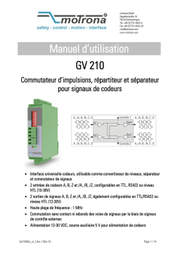 Motrona GV210 Manuel du propriétaire