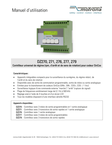 Motrona DZ210 Manuel du propriétaire | Fixfr