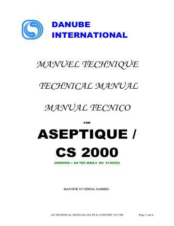 ASEPTIQUE | Danube CS 2000 Manuel utilisateur | Fixfr