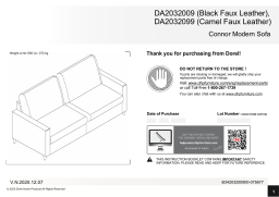 Dorel Home DA2032099 Queer Eye Wainwright Modern Sofa Manuel utilisateur