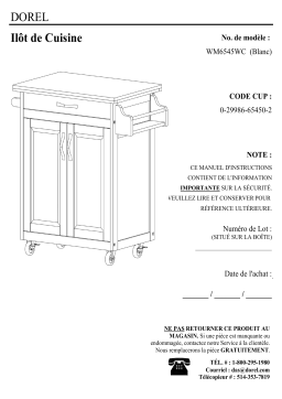 Dorel Home WM6545WC Kitchen Island Manuel utilisateur