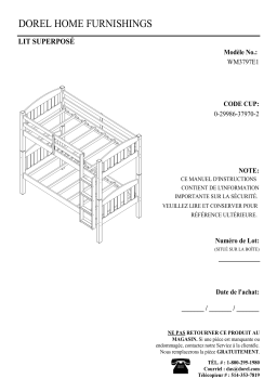 Dorel Home WM3797E1 Wood Bunk Bed Manuel utilisateur