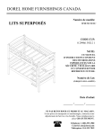 Dorel Home WM3921E2C Mainstays Twin Wood Bunk Bed Manuel utilisateur