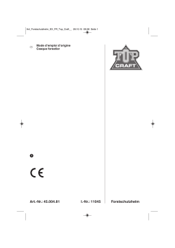 NO NAME Forstschutzhelm(BG-SH 1) Forest Safety Helmet Mode d'emploi