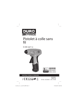 Duro Pro D-AK 3,6/1 Li Cordless Hot Glue Gun Mode d'emploi