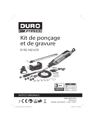 Duro D-SG 162 LCD Grinding and Engraving Tool Mode d'emploi | Fixfr