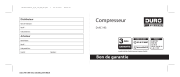 Duro Pro D-AC 193 Air Compressor Mode d'emploi | Fixfr