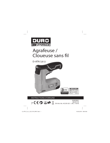 Duro Pro D-ATN 3,6 Li Cordless Tacker Mode d'emploi | Fixfr