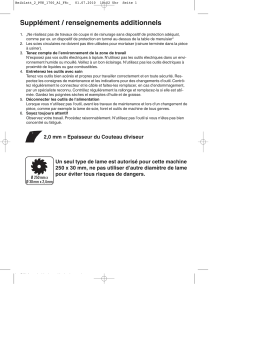 Parkside PTK 1700 A1 Table Saw Mode d'emploi